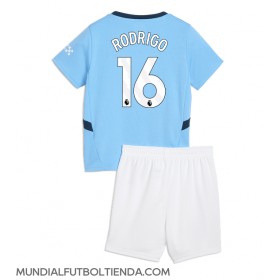 Camiseta Manchester City Rodri Hernandez #16 Primera Equipación Replica 2024-25 para niños mangas cortas (+ Pantalones cortos)